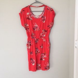 Coral floral dress